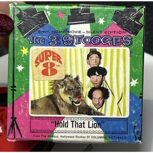 Vintage Super 8 The 3 Stooges Hold That Lion Columbia Pictures 8mm Home Movie